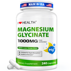 Magnesium Glycinate  – 240 Capsules – High Absorption Magnesium Supplement  – Gentle on Stomach – Made in USA