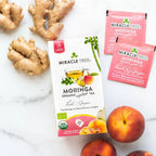 Organic Moringa Tea - Peach & Ginger - Caffeine-Free Herbal Tea