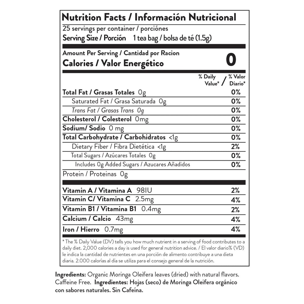 Organic Moringa Tea - Watermelon - Caffeine-Free Herbal Tea